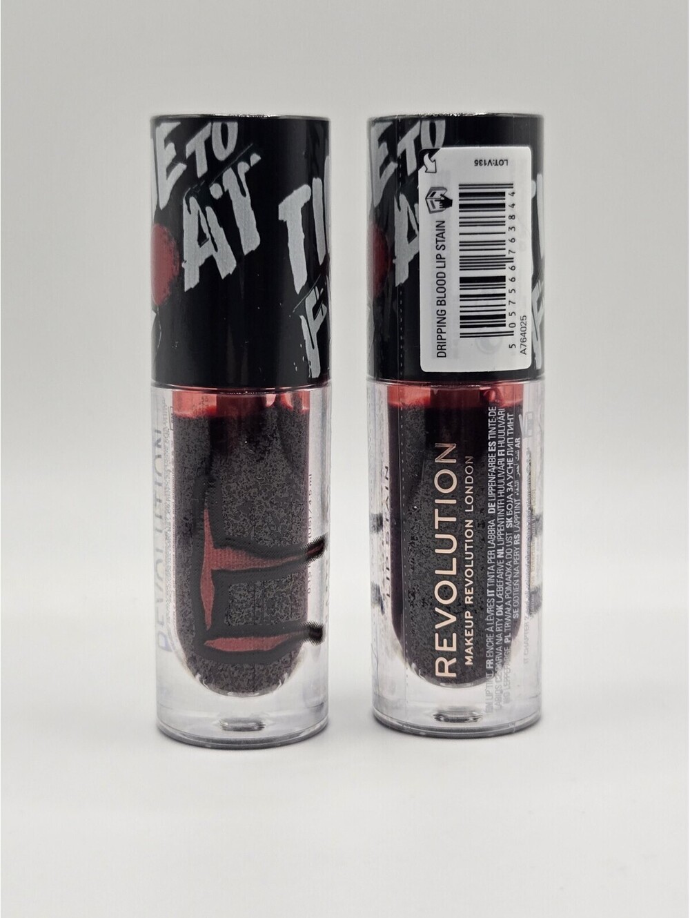 Makeup Revolution IT Movie Blood Lip Stain Red Gloss 2pc Bundle Collection New